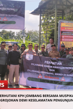 Perhutani KPH Jombang Bersama Muspika,Tutup Wisata Grojokan Demi Keselamatan Pengunjung Di Nganjuk