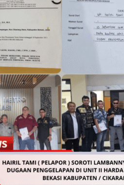 Hairil Tami ( Pelapor ) Soroti Lambannya Penanganan Dugaan Penggelapan di unit II Harda Polres Metro Bekasi Kabupaten / Cikarang