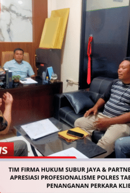 Tim Firma Hukum Subur Jaya & Partner (FERADI WPI) Apresiasi Profesionalisme Polres Tabanan dalam Penanganan Perkara Klien