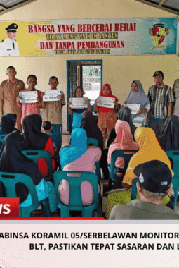 Babinsa Koramil 05/Serbelawan Monitoring Pembagian BLT, Pastikan Tepat Sasaran dan Lancar