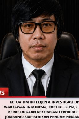 KETUA TIM INTELIJEN & INVESTIGASI DPP GABUNGAN WARTAWAN INDONESIA, RASYIDI ,.C,PM,C,LOP,C,JKJ, KUTUK KERAS DUGAAN KEKERASAN TERHADAP WARTAWAN DI JOMBANG: SIAP BERIKAN PENDAMPINGAN HUKUM GRATIS