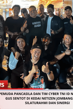 Pemuda Pancasila dan Tim CYBER TNI ID Ngopi Bareng Gus Sentot di Kedai Netizen Jombang Perkuat Silaturahmi dan Sinergi