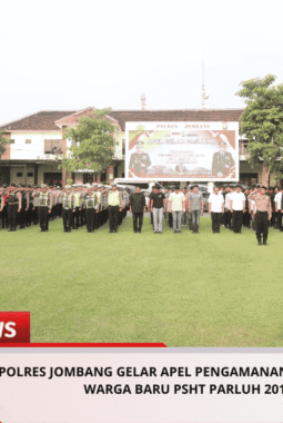 Polres Jombang Gelar Apel Pengamanan Pengesahan Warga Baru PSHT Parluh 2016